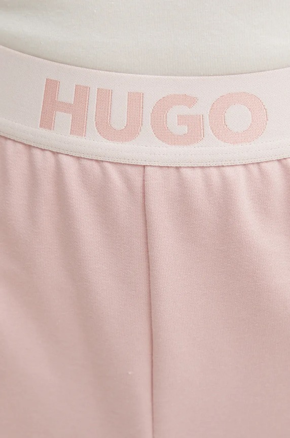 Hlače lounge HUGO SPORTY LOGO_PANTS roza 50520499