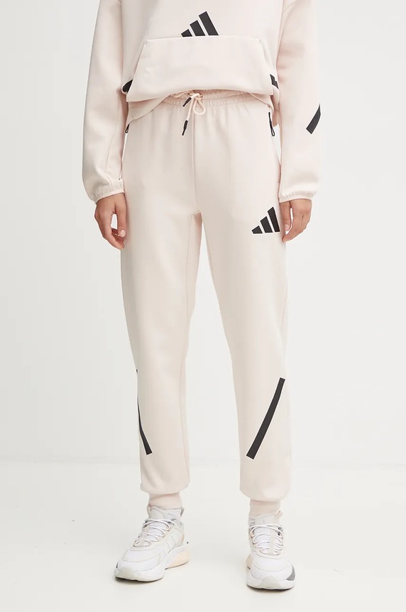 adidas pantaloni de trening ZNE tricotaj roz JF4788