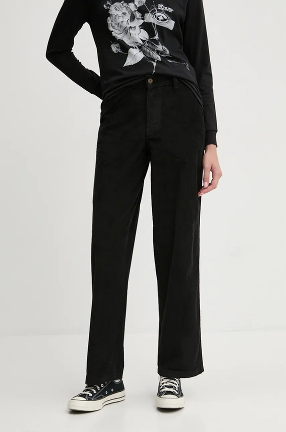 Menčestrové nohavice Dickies CORDUROY CARPENTER s elastanom čierna DK0A863Z