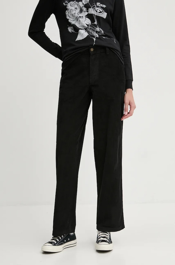 Menčestrové nohavice Dickies CORDUROY CARPENTER s elastanom čierna DK0A863Z