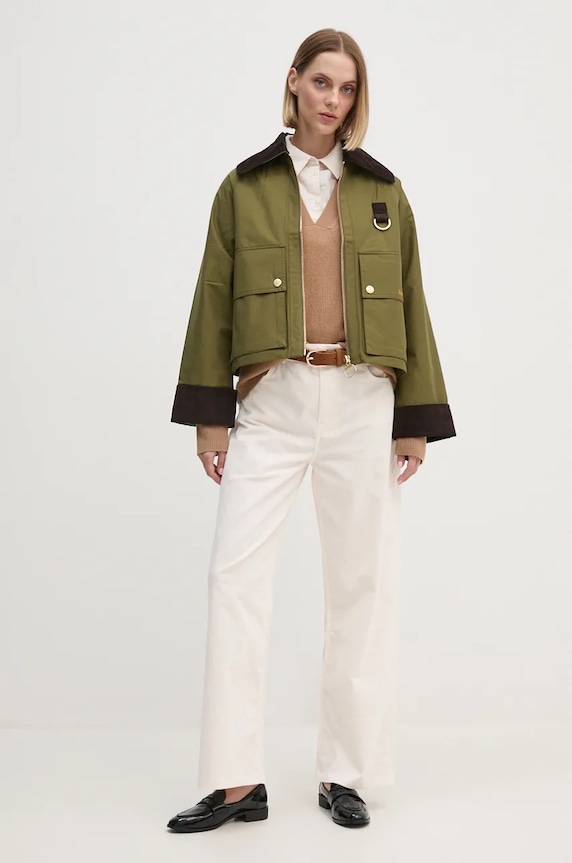 Hlače od samta Tommy Hilfiger WW0WW43631 bež AW24