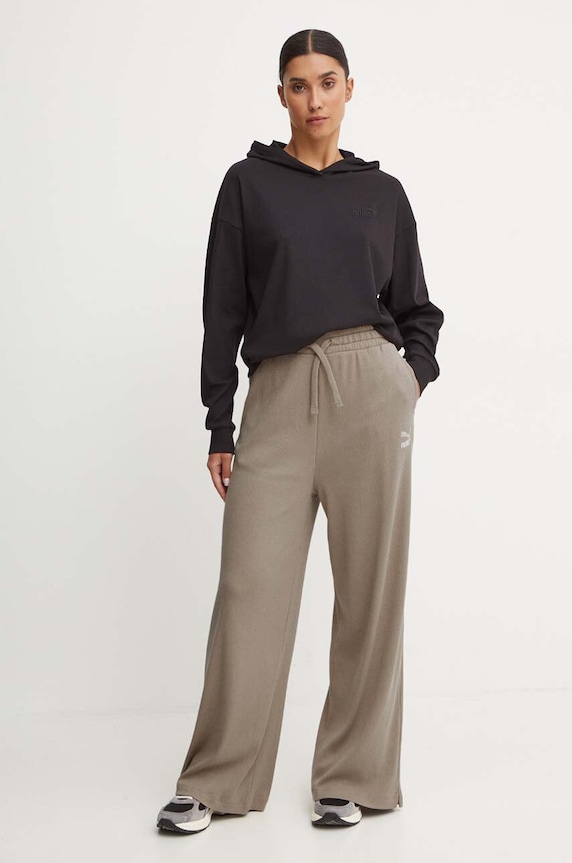 Puma pantaloni de trening 626631 verde AW24