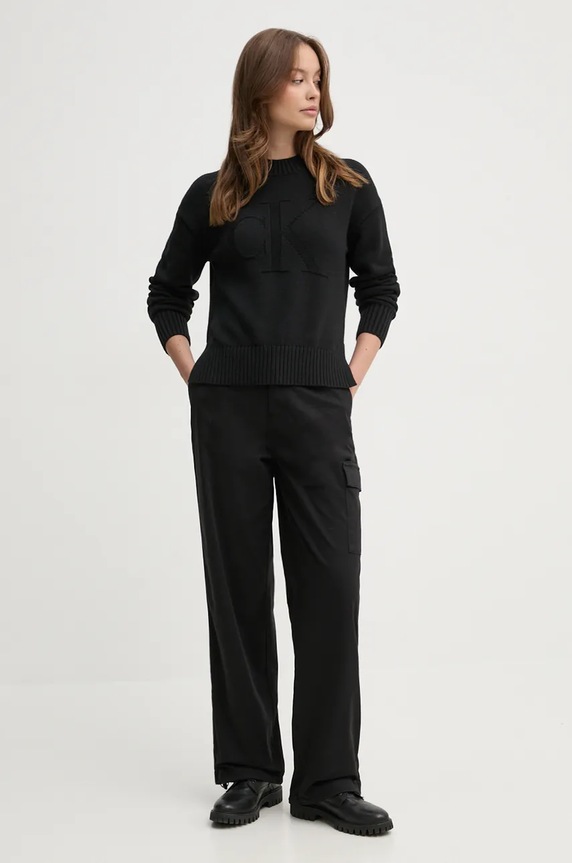 Hlače Calvin Klein Jeans J20J224965 crna AW24