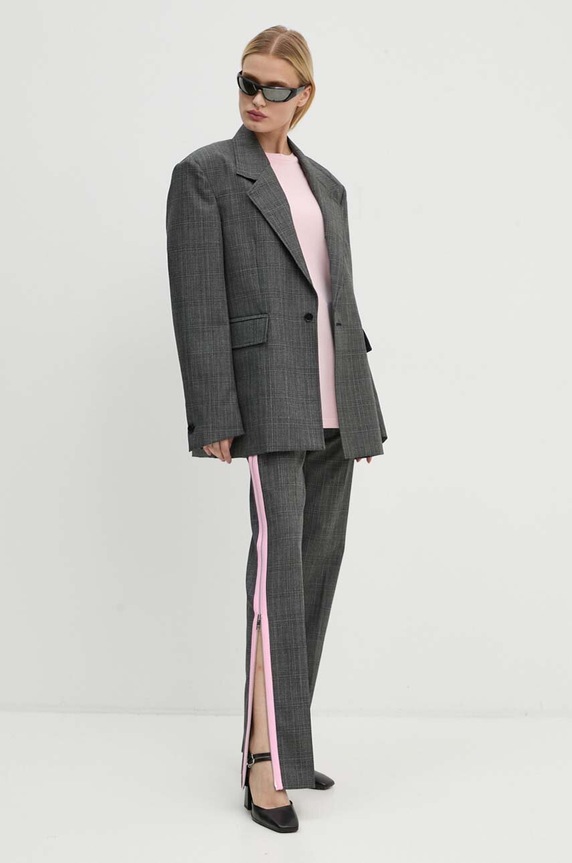 Vlnené nohavice MSGM 3742MDP05.247825 sivá AW24