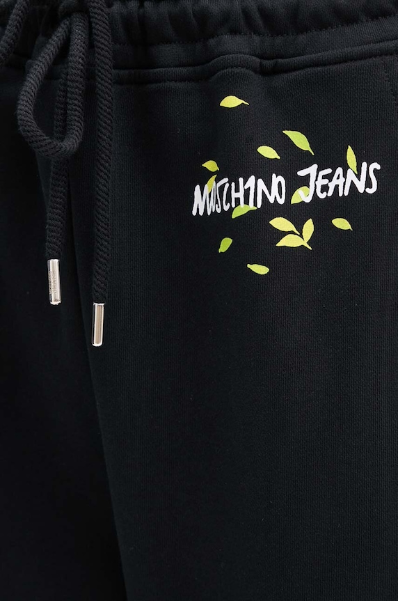 Bavlnené tepláky Moschino Jeans čierna 0319.8732