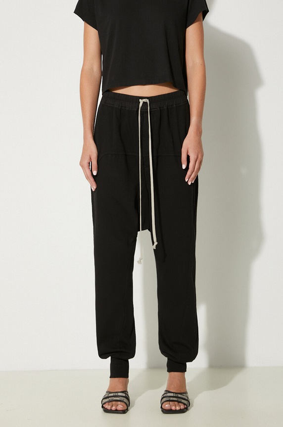 Rick Owens cotton joggers Prisoner Drawstring jersey black DS02D2330.RIG