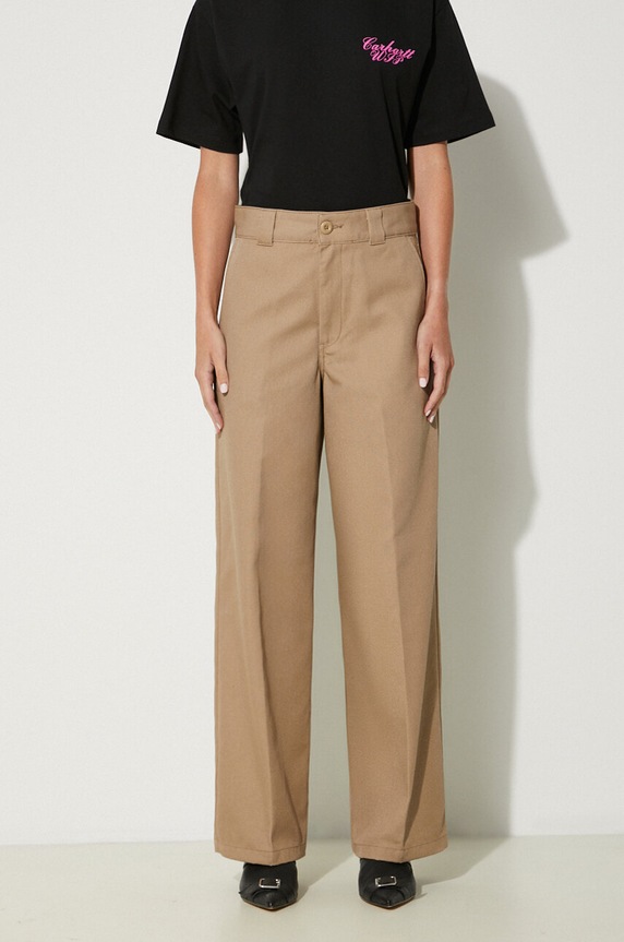 Nohavice Carhartt WIP Craft Pant jednoduchý béžová I032968.8Y01