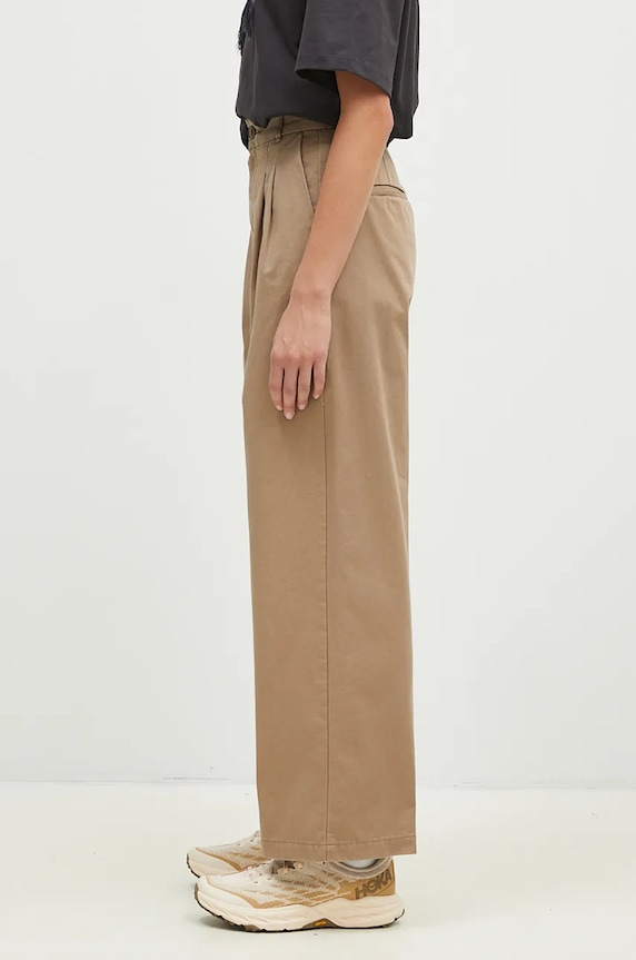 Хлопковые брюки Carhartt WIP Leola Pant I033147.8Y06 бежевый AW24