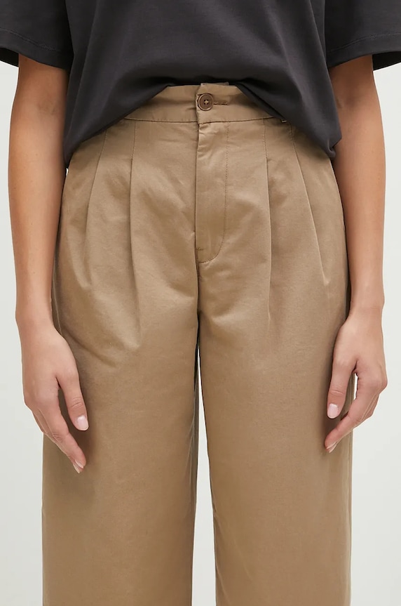 Хлопковые брюки Carhartt WIP Leola Pant бежевый I033147.8Y06