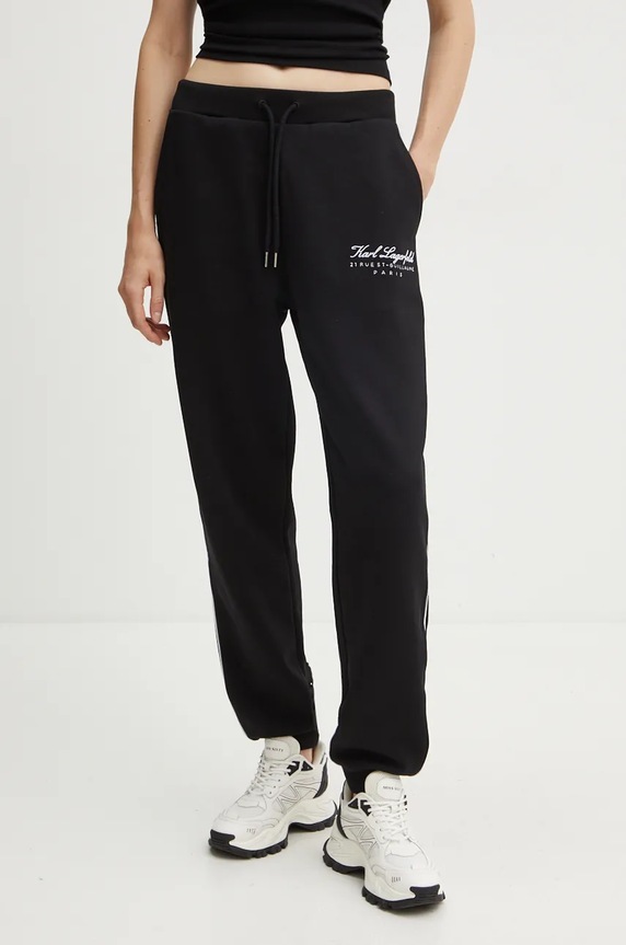 Karl Lagerfeld spodnie dresowe dzianina czarny 246W2108