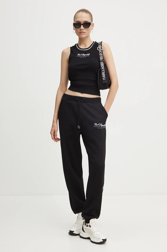 Karl Lagerfeld spodnie dresowe 246W2108 czarny AW24