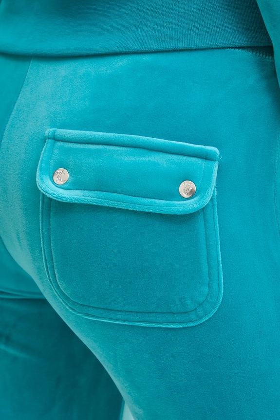 Donji dio trenirke od velura Juicy Couture DEL RAY PANT tirkizna JCAP180.696