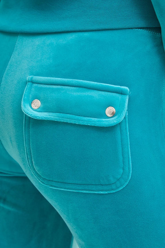 Donji dio trenirke od velura Juicy Couture DEL RAY PANT tirkizna JCAP180.696