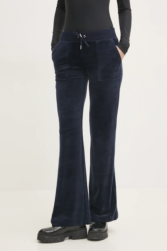 Donji dio trenirke od velura Juicy Couture LAYLA POCKET LR pletivo mornarsko plava JCSEBJ001.131