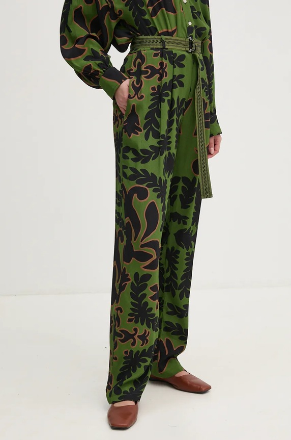 La Petite Française pantaloni PFPONCTUEL drept verde PFPONCTUEL
