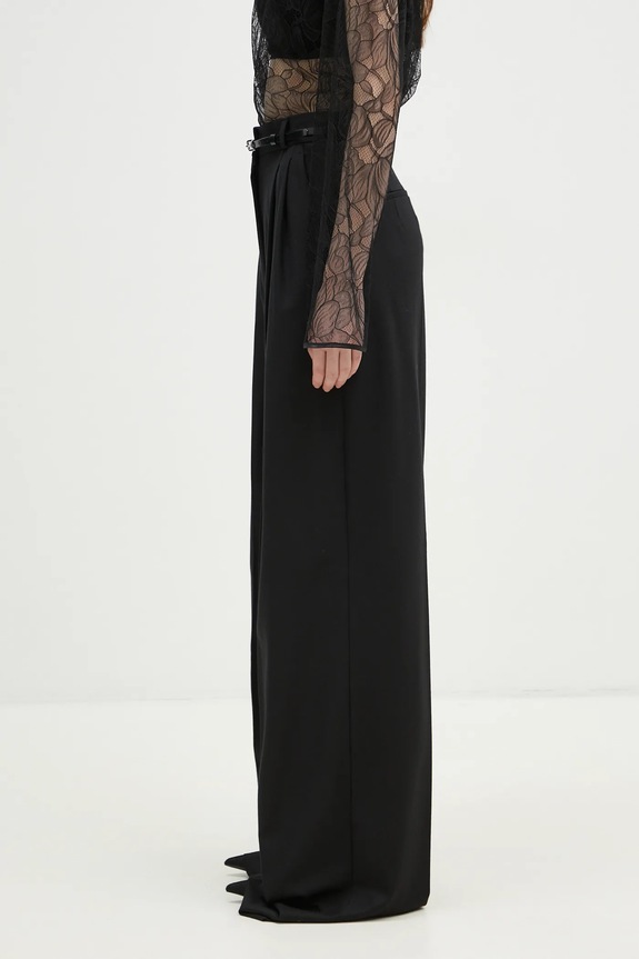Vlnené nohavice Sportmax Kiens12 2422136022600 čierna AW24