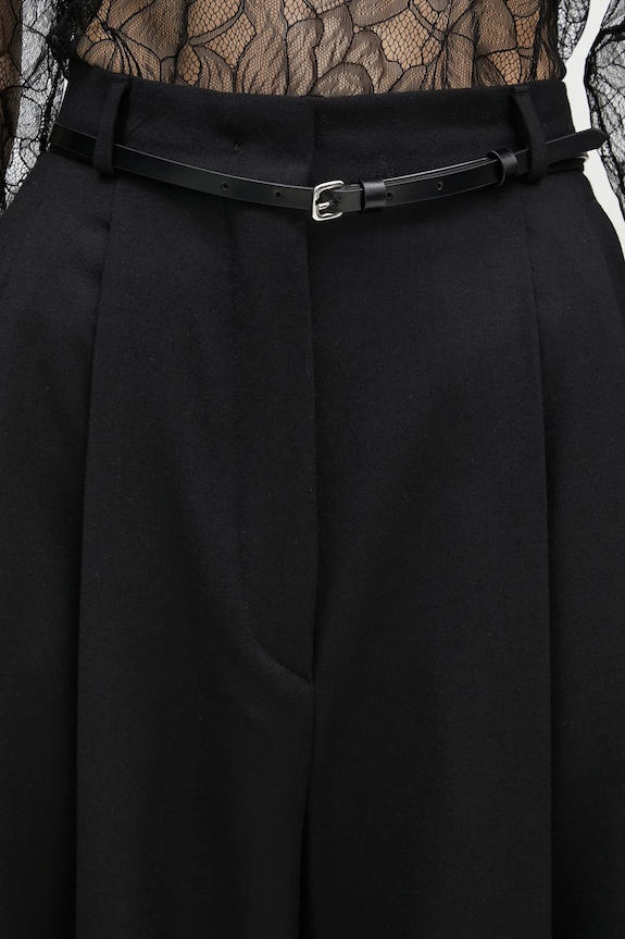 Vlnené nohavice Sportmax Kiens12 čierna 2422136022600