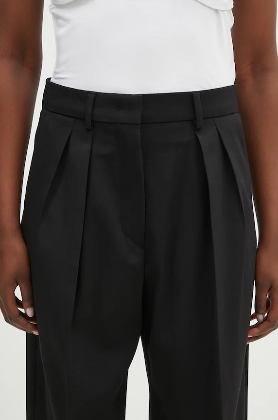 Sportmax spodnie wełniane Assuan czarny 2422136032600