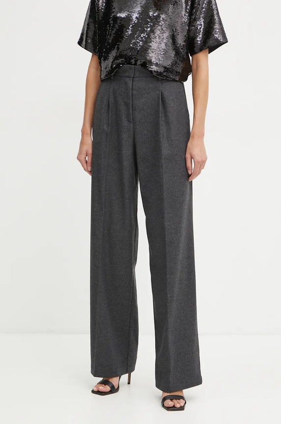 Forte Forte pantaloni de lana uni negru 13230.mypants