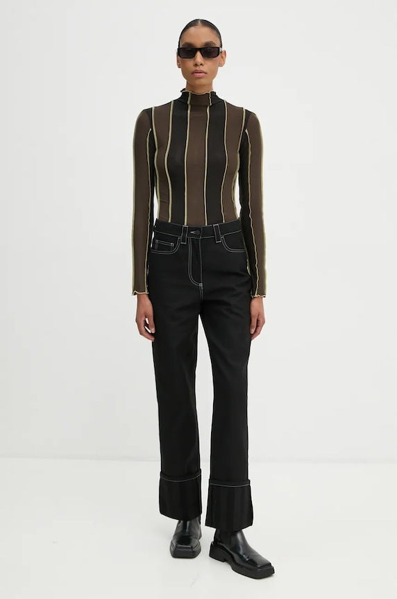 Sunnei jeansi RTWWBOT001 negru AW24