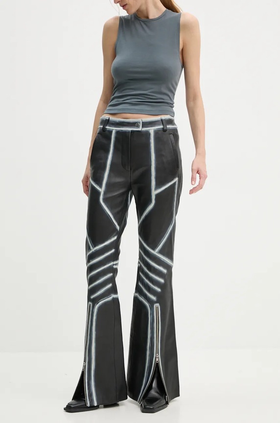Kožené nohavice Stand Studio Moto Trousers Detailed prírodná koža čierna 62287.7030