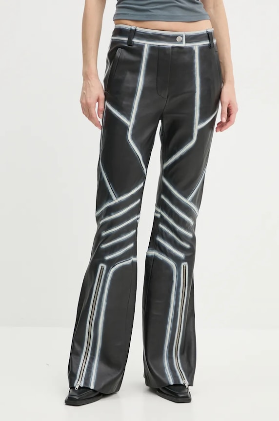 Kožené nohavice Stand Studio Moto Trousers Detailed čierna 62287.7030