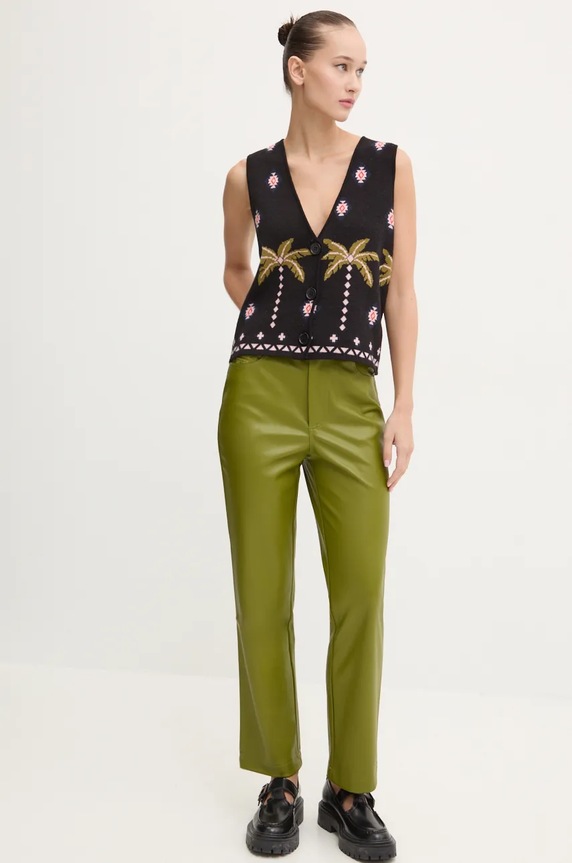 Never Fully Dressed spodnie NFDTR328 zielony AW24