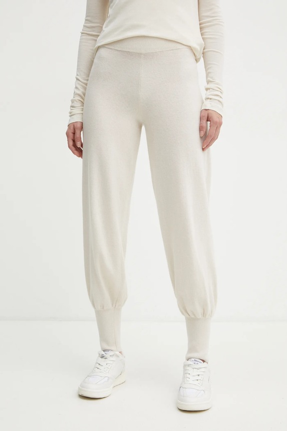 Вълнен спортен панталон Weekend Max Mara трикотаж бежов 2425336023600