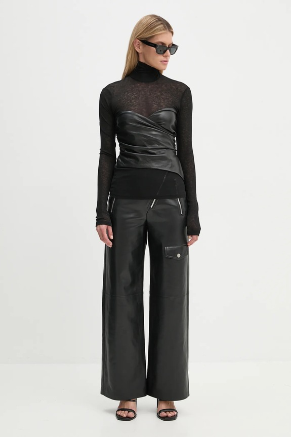 Панталон Nanushka HAYES NW24FWPA45300 черен AW24