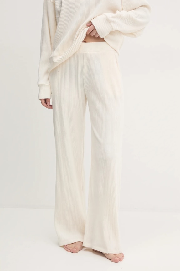 Abercrombie & Fitch pantaloni de trening tricotaj bej KI147.4076.150