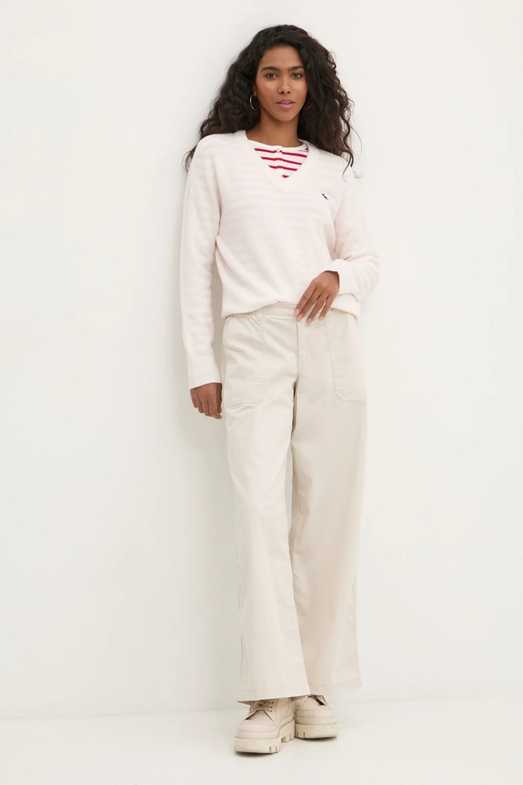 Kalhoty Hollister Co. KI356.4179.101 béžová AW24