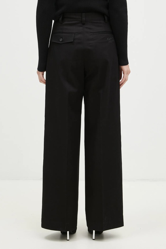 Clothing Maison Kitsuné cotton trousers Double Pleated NW01110WW0122 black