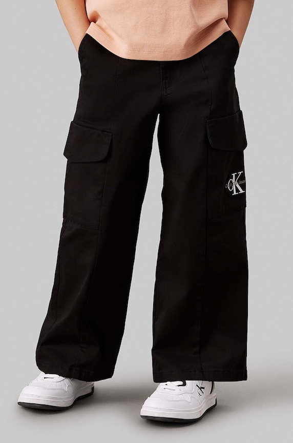 Fete Calvin Klein Jeans pantaloni copii UTILITY CARGO PANTS IG0IG02513.9BYH.128.176 negru