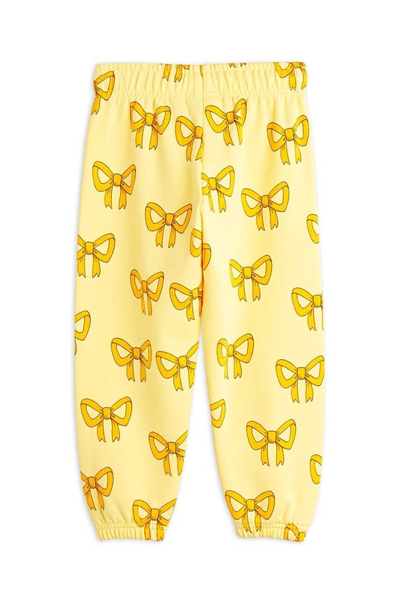 DÍVKA Dětské bavlněné tepláky Mini Rodini Bow 2473013323 žlutá