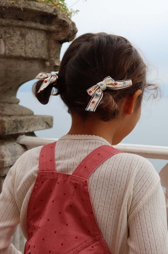 Dětské kalhoty na šle Konges Sløjd NOLA HEART OVERALLS GOTS KS101633