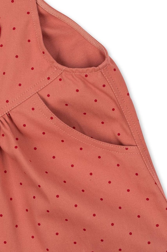 Dětské kalhoty na šle Konges Sløjd NOLA HEART OVERALLS GOTS KS101633 růžová