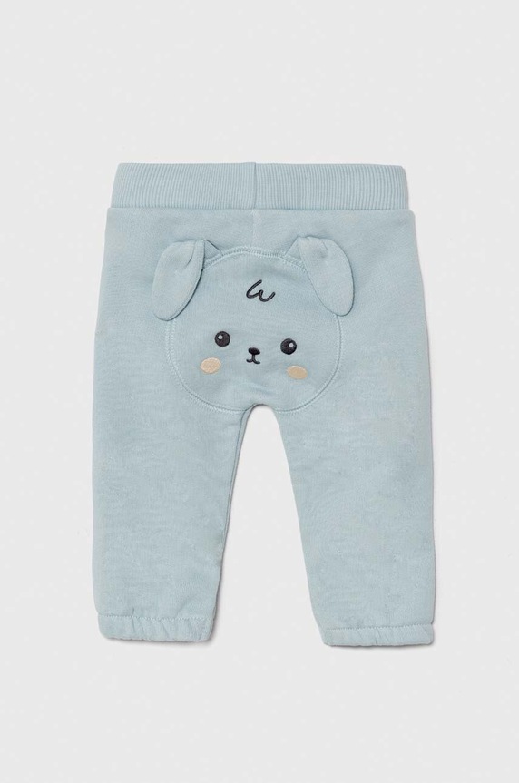 United Colors of Benetton pantaloni de trening din bumbac pentru bebeluși bumbac turcoaz 3J70AF01T.W.Seasonal