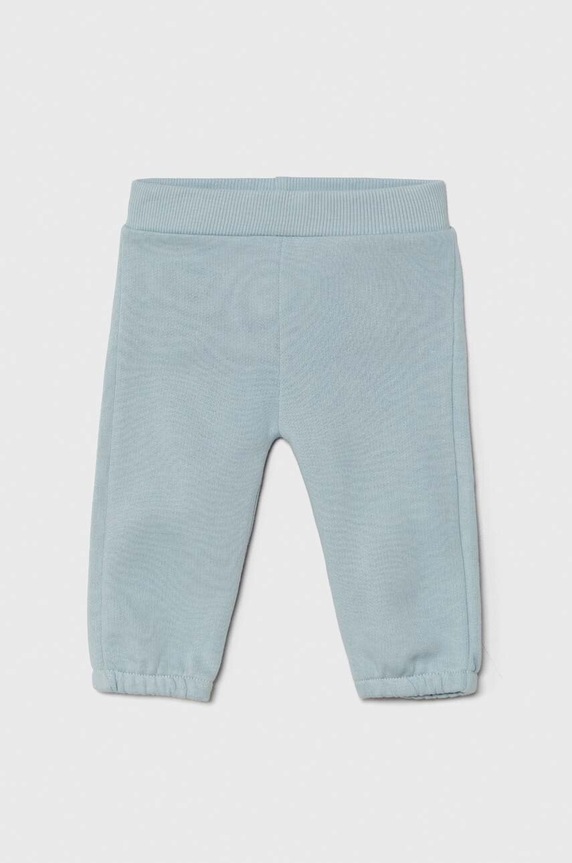 United Colors of Benetton pantaloni de trening din bumbac pentru bebeluși 3J70AF01T.W.Seasonal turcoaz AW24