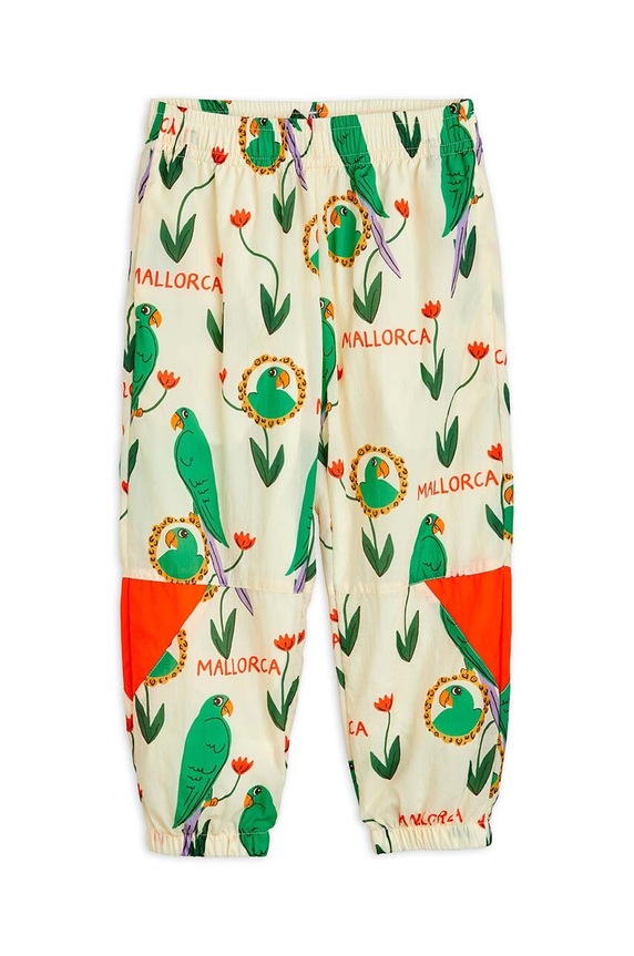 Mini Rodini pantaloni de trening pentru copii Parrots 2463010000 bej AW24