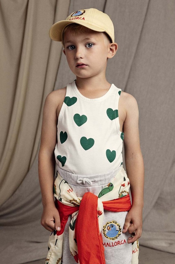 Mini Rodini pantaloni de trening din bumbac pentru copii Parrot 2463011594 gri