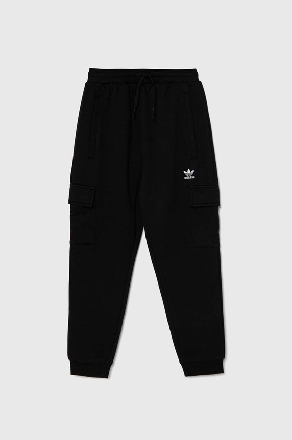 Detské tepláky adidas Originals FLEECE CARGO P IW3502 čierna AW24