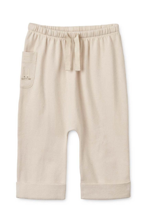 Liewood pantaloni de trening din bumbac pentru bebeluși Alain Baby Pants LW19157 bej AW24