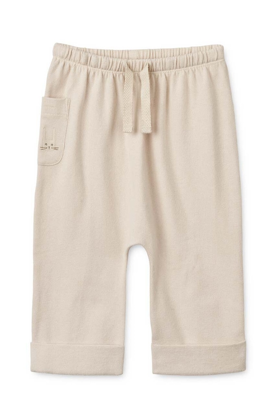Liewood pantaloni de trening din bumbac pentru bebeluși Alain Baby Pants LW19157 bej AW24