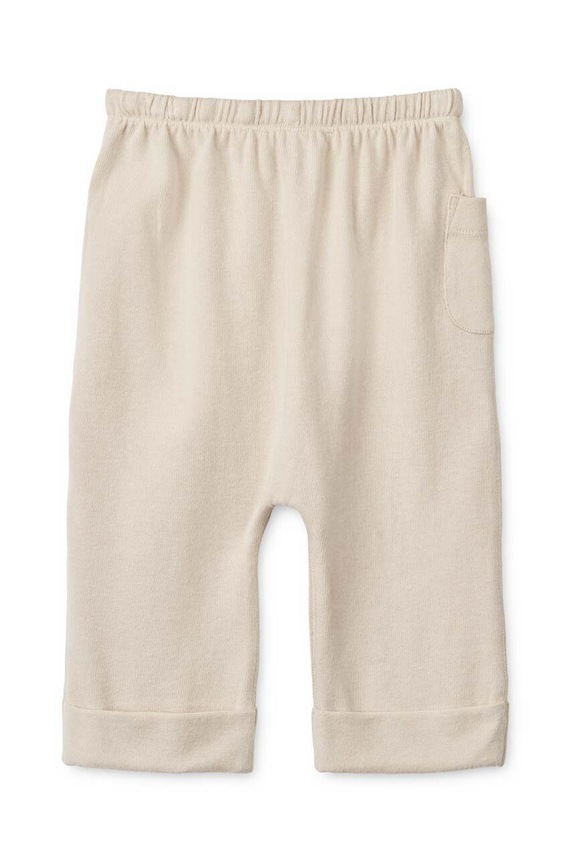 Băieți Liewood pantaloni de trening din bumbac pentru bebeluși Alain Baby Pants LW19157 bej