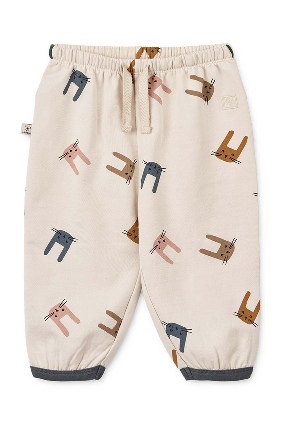 Otroške trenirke Liewood Loup Baby Printed Sweatpants LW19475 bež AW24