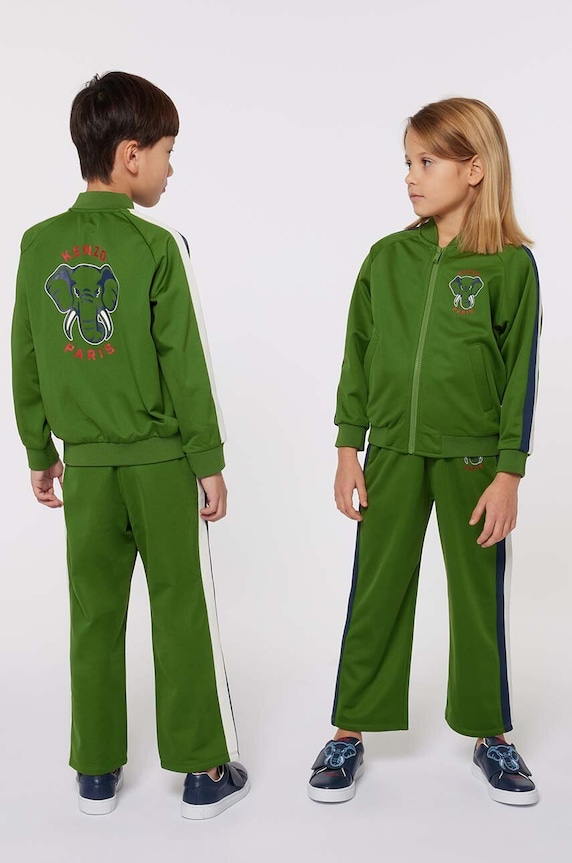 Kenzo Kids spodnie dziecięce aplikacja zielony K60716.86.108
