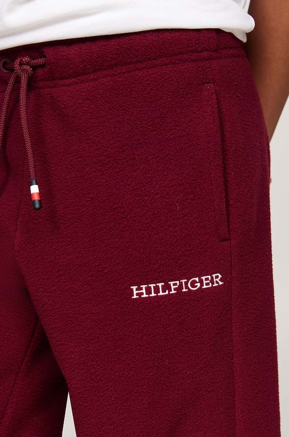 Детски спортен панталон Tommy Hilfiger U POLAR FLEECE SWEATPANTS бордо KS0KS00583.9BYH.