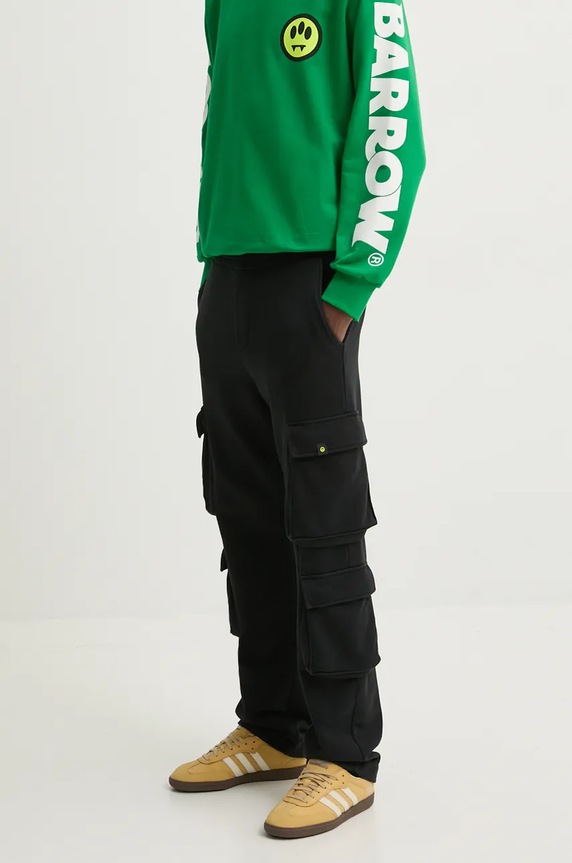Barrow pantaloni de trening din bumbac bumbac negru F4BWUAFP059
