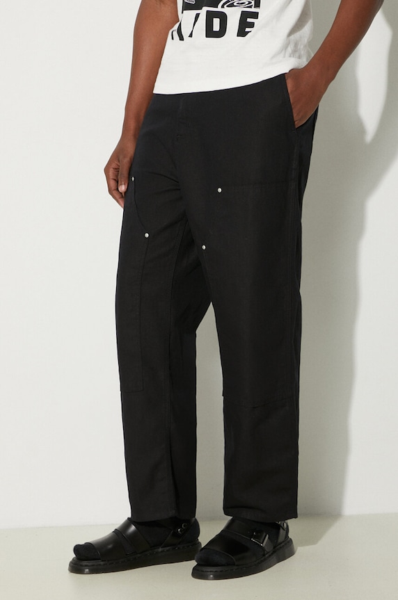 Carhartt WIP linen blend trousers Walter Double Knee Pant black I033580.8902