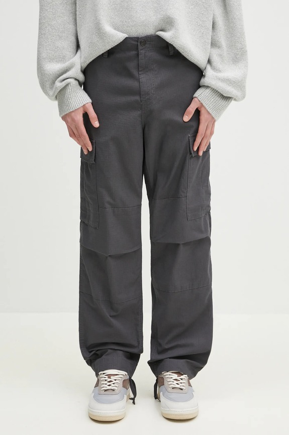Bavlnené nohavice Carhartt WIP Regular Cargo Pant bavlna sivá I032467.8702